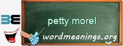 WordMeaning blackboard for petty morel